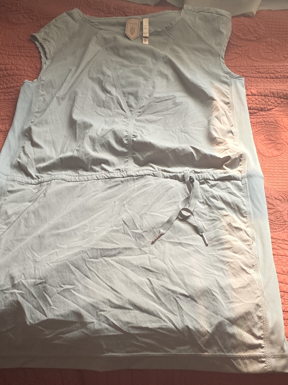 Light Taupe Drawstring Casual Dress
